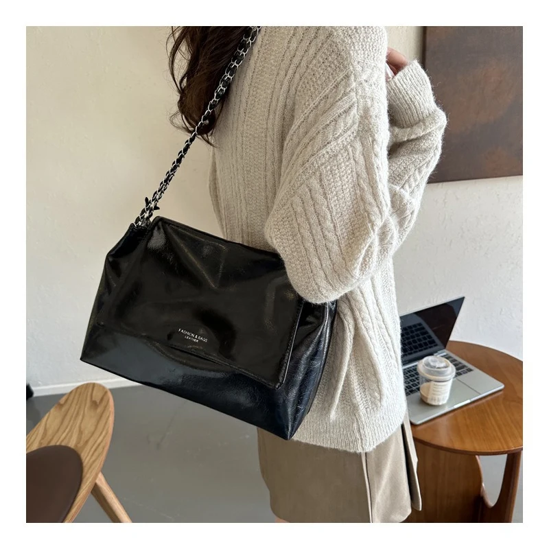 Weiches Leder, große Kapazität, modische und einfache Pendlerkette, Einzelschultertasche für Damen, neue vielseitige Ins-Einkaufstasche