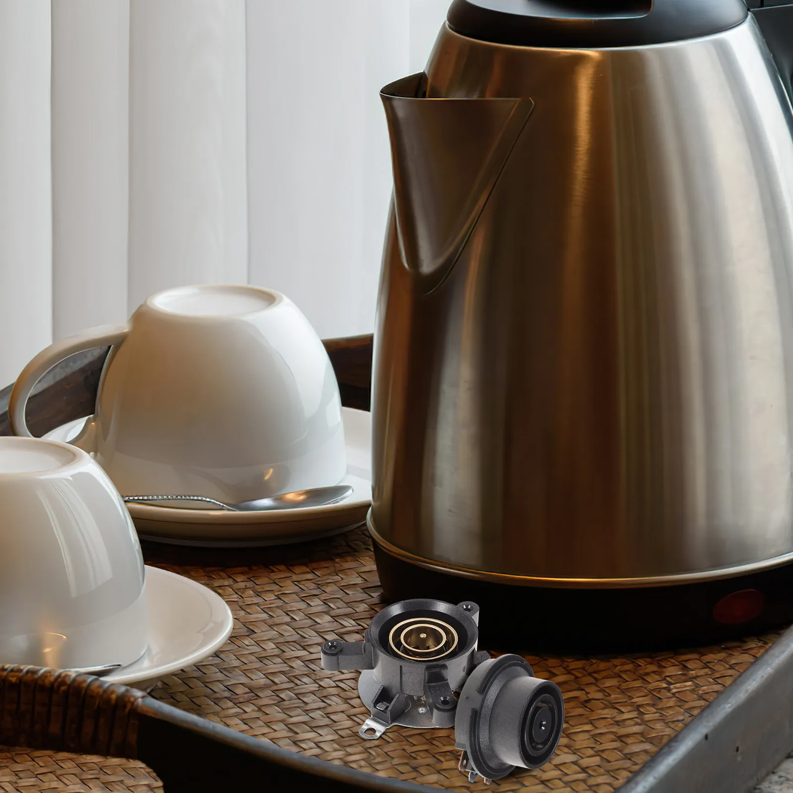 4Sets Electric Kettle Base Replacement Thermostat Temperature Control Kettle Thermostat Base Socket Suitable for Home Kitchen