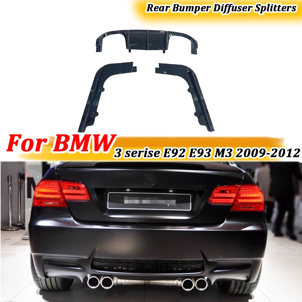 

ABS Carbon Look Rear Bumper Diffuser Splitters for BMW 3 serise E92 E93 M3 2009-2012 Rear Bumper Lip Car Decoration Body kits