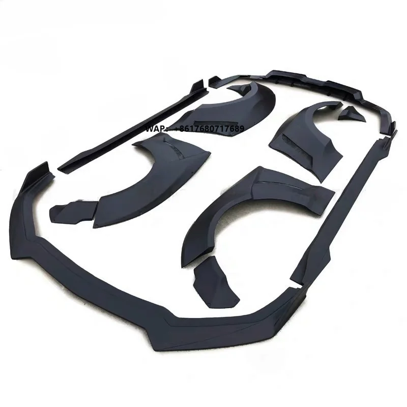 FRP Wide Body Kit With Wheel Arch Covers Front Lip Rear Lip Side Skirts for for Mustang 18+