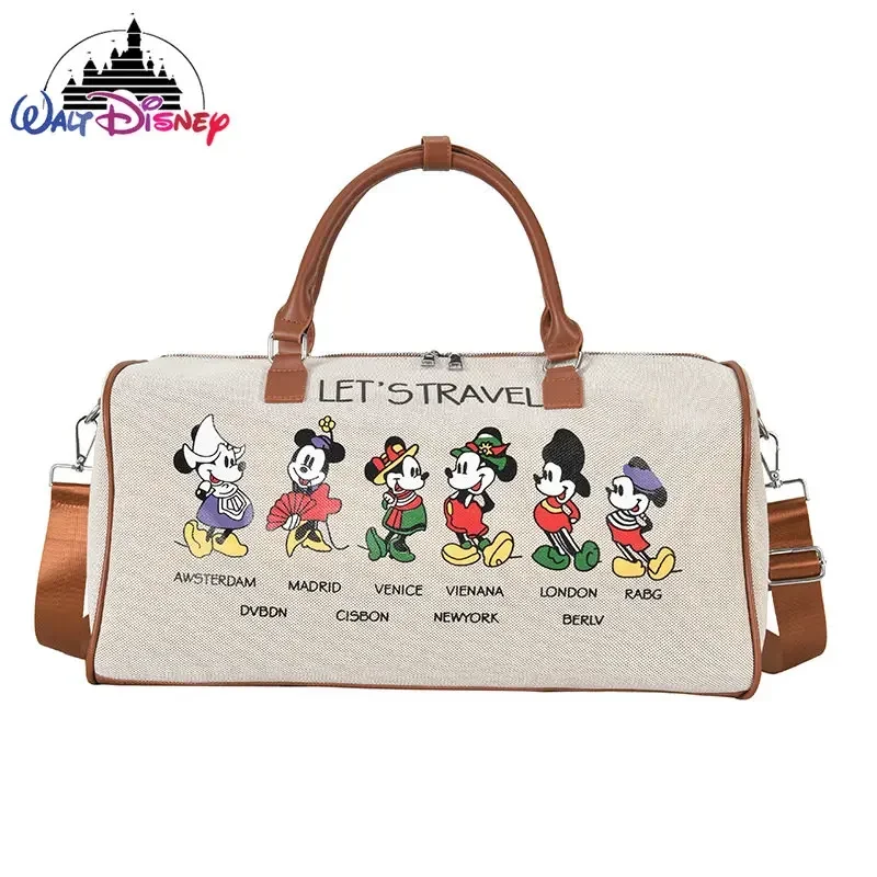 Disney mickey nova bolsa de viagem feminina marca luxo bolsa viagem grande capacidade moda lazer embarque saco fitness