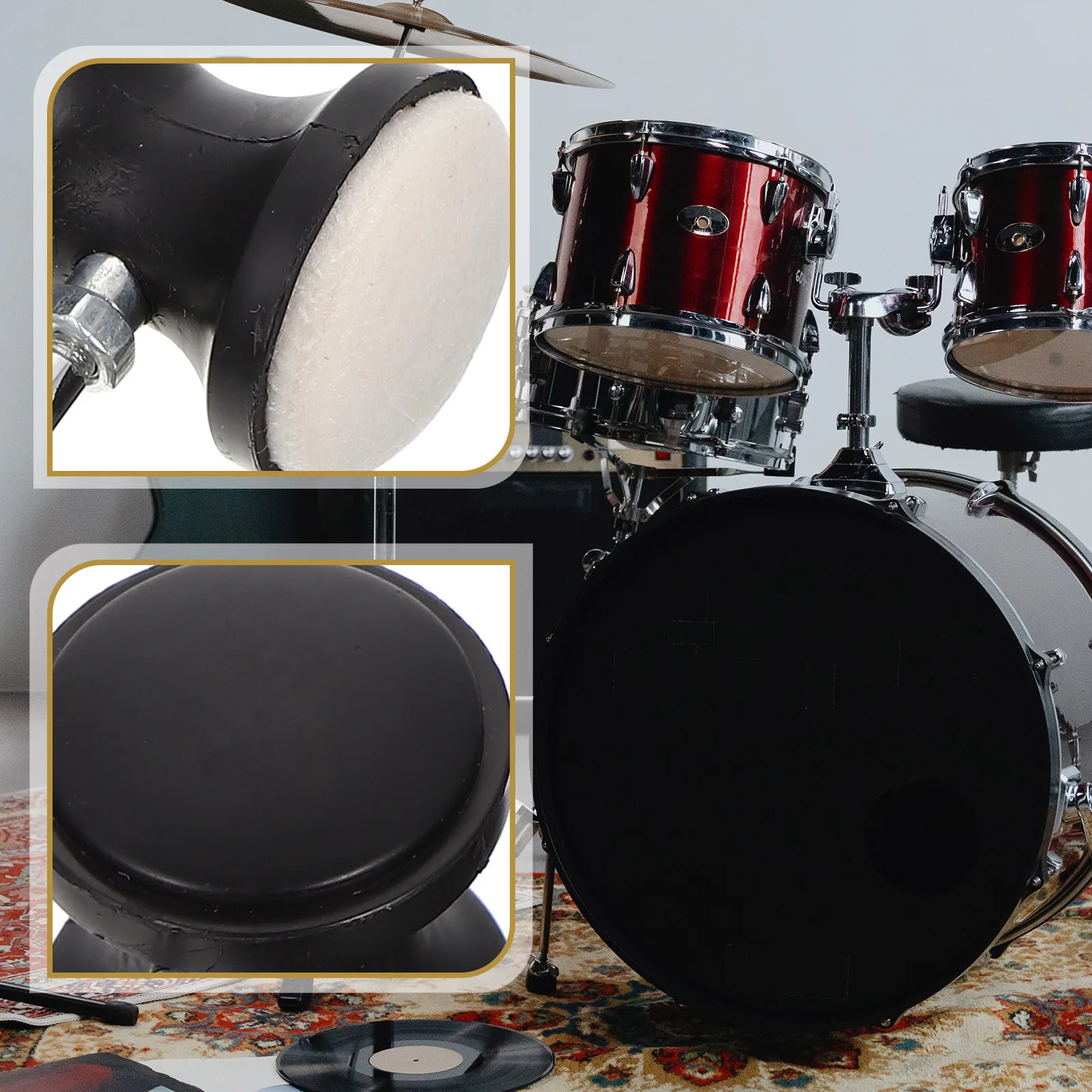 Tambor pedal martelo substituição cabeça de feltro para jazz tambor pontapé eixo aço instrumento percussão peças acessório