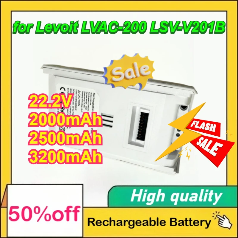 For Levoit LVAC-200 LSV-V201B 22.2V 2000mAh 2500mAh 3200mAh Battery Replacement Cordless Vacuum Cleaner Battery