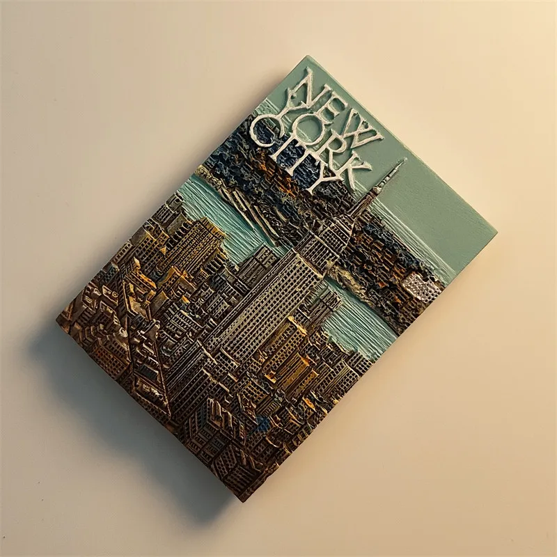New York Landmark Building Tourist Souvenir Crafts Three-dimensional Decoration Magnetic Fridge Magnet Resin Material