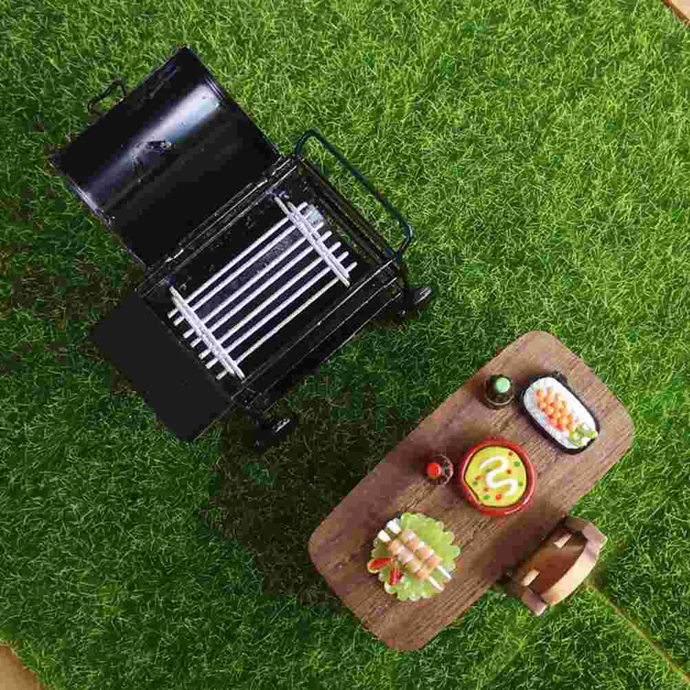 

Dollhouse Grill Mini Bbq Rack Kitchen Appliances Miniature Toy Toys Cookware Charcoal Grills Small Furniture Playing Prop Model