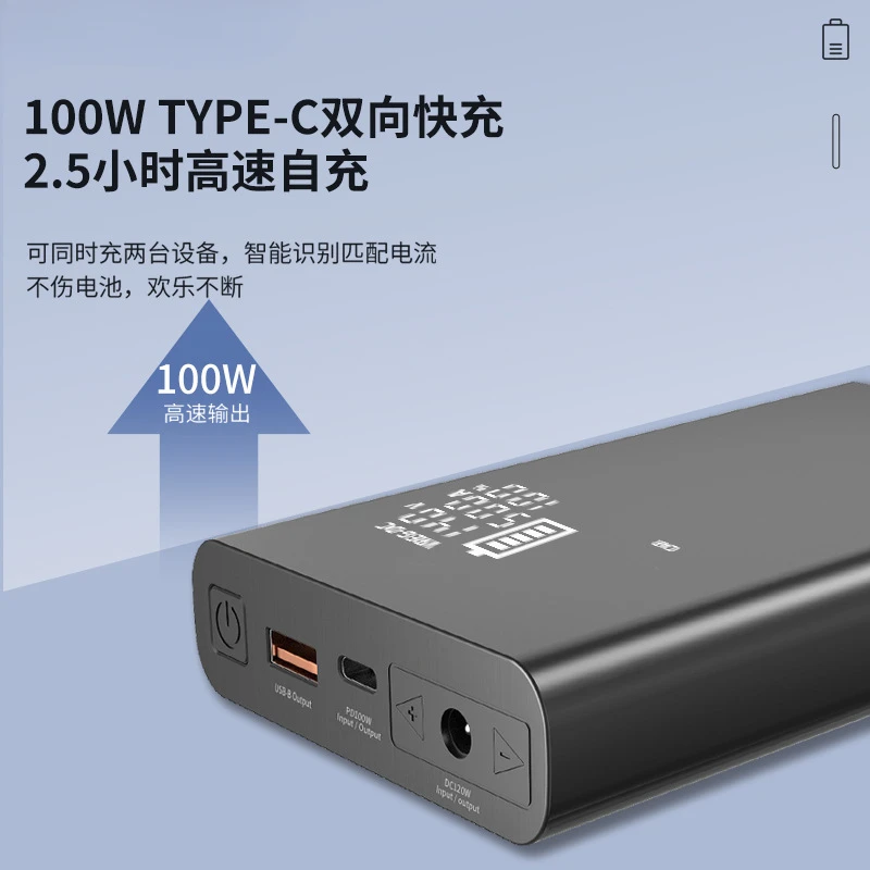 100W 20000mah Type C Laptop powerbank External Battery pack 15V 16V 16.5V 17V 18V 19V 20V 12V 24V DC power bank for laptop anker