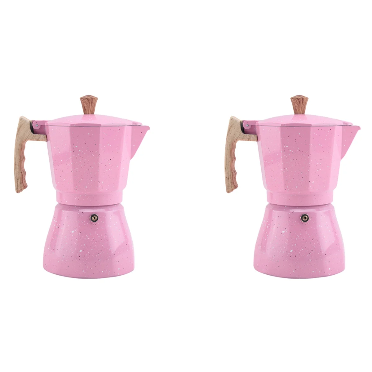 2X Latte Mocha Coffee Maker Italian Moka Espresso Cafeteira Percolator Pot Stovetop Coffee Maker 300Ml Pink