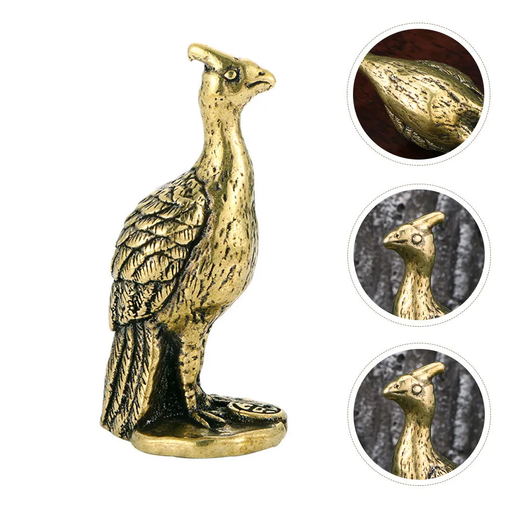 

Peacock-Shape Vintage Statue Home Vintage Peacocks Statue Decor Tabletop Animal Ornament Golden Craft Decoration