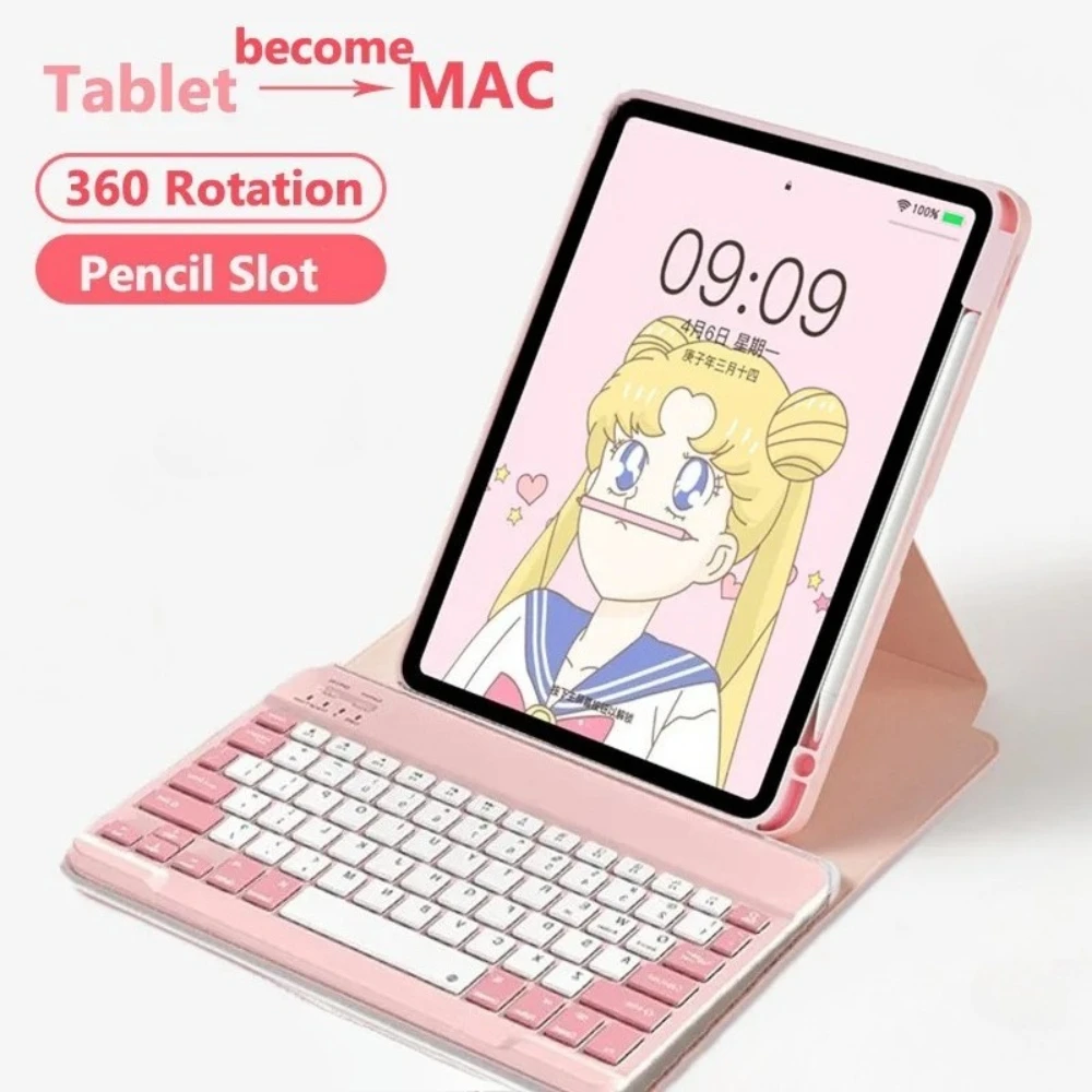 

Case for Samsung Galaxy Tab A11 Plus 11 2025 S11 X730 S10 Lite S9 S7 S8 A9 Plus S6 Lite A8 S10 FE Rotating Keyboard Cover Funda