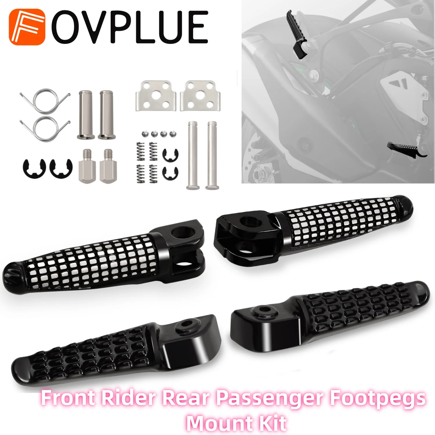Vorne Fahrer Hinten Passagier Fußrasten Motorrad fußrasten Mount Kit Für Kawasaki ZR800 Z800 Z1000 ABS Z1000 Ninja ZX 6R 10R ER-6N