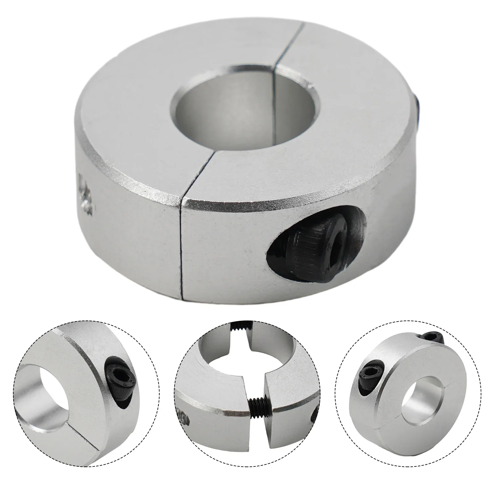 Collare a morsetto doppio diviso in lega di alluminio-Set collare albero 13mm-30mm-viti in acciaio inossidabile A2-finitura ossido nero
