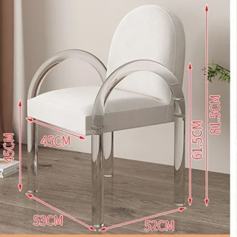 Nordic Acrylic Transparent Chair Bedroom Dressing Stools Makeup Chairs Living Room Balcony Leisure Crystal Stool Girl Furniture