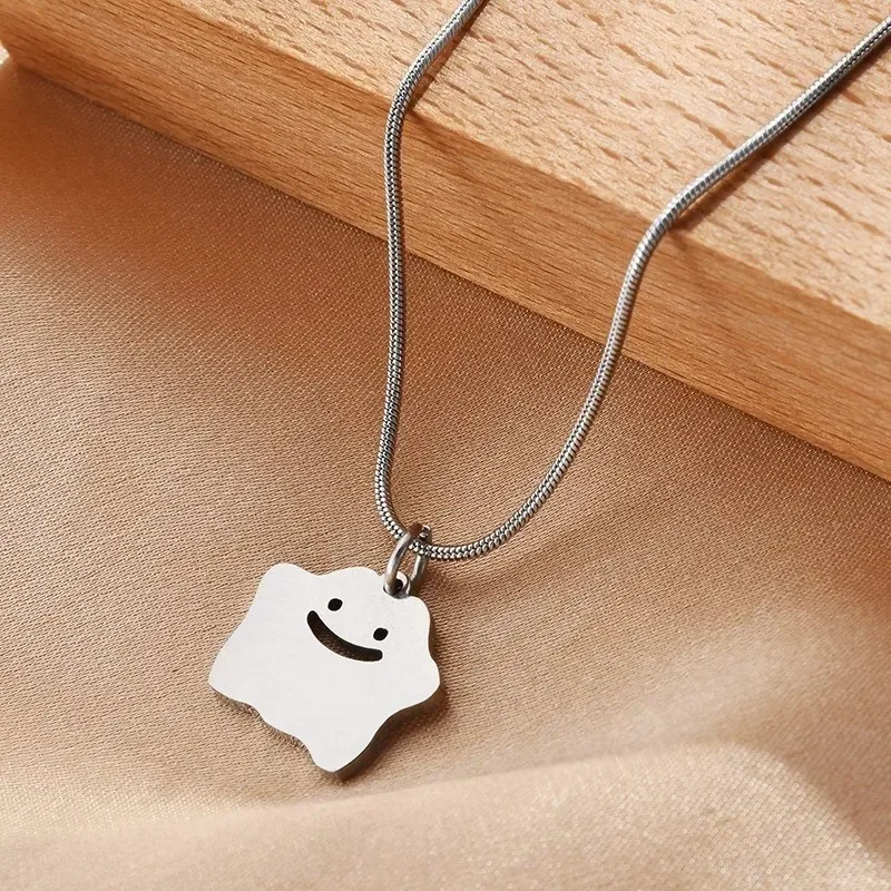 

New titanium steel all-powerful monster necklace, fashionable and cute children's hip-hop collarbone chain