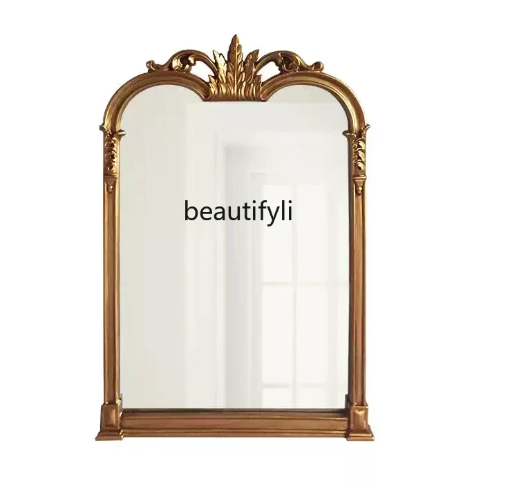 Yy French Vintage Makeup Mirror Smart Bathroom Mirror Bedroom European Entrance Fireplace Decorative Mirror Wall