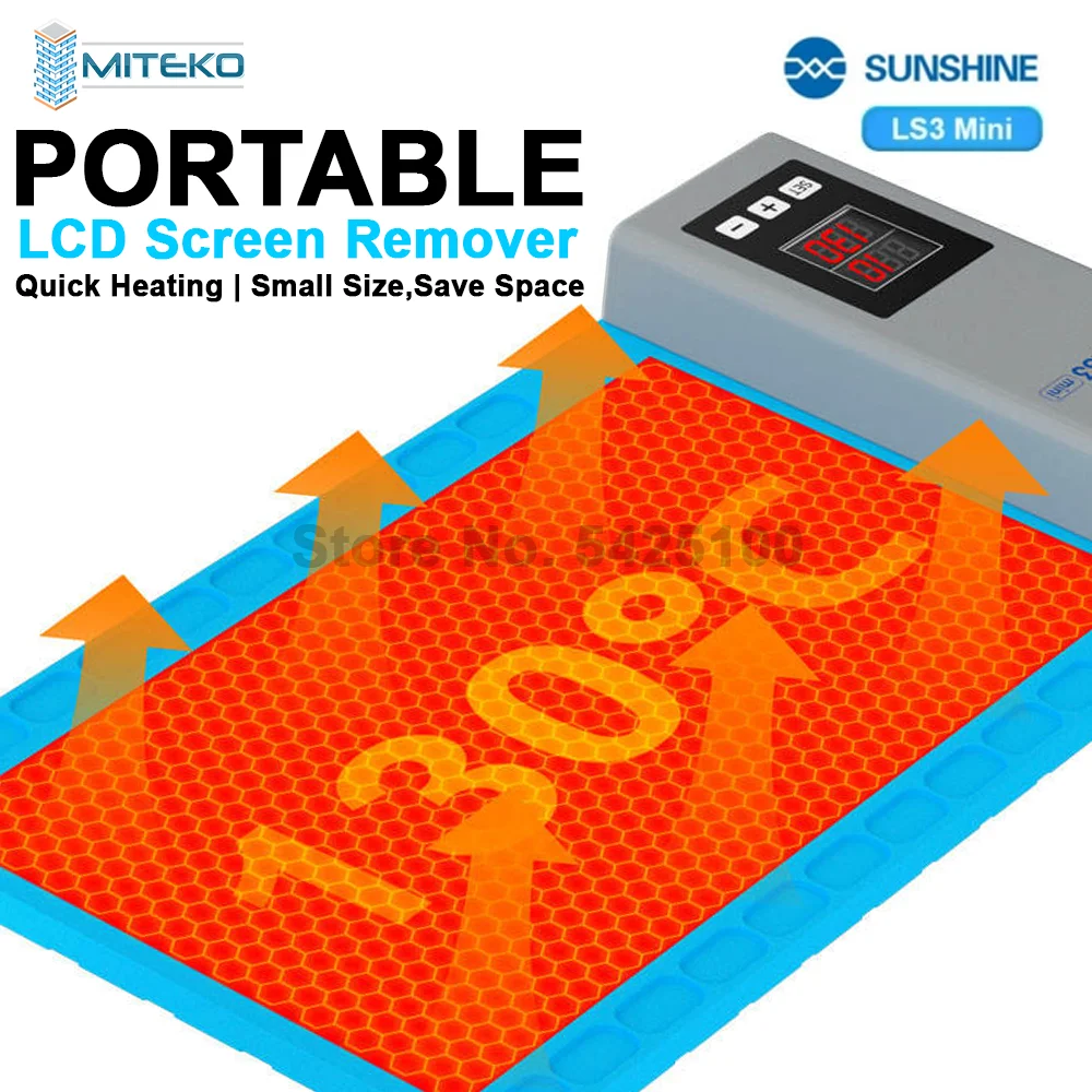 

SUNSHINE LS3 Mini Средство для удаления ЖК-экрана — нагревательная платформа-сепаратор для ремонта телефонов и iPad — сокровище для демонтажа ЖК-дисплея