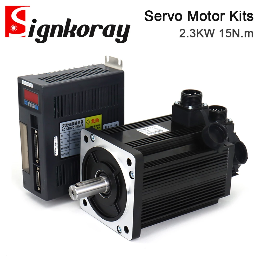 

SignkoRay 2.3KW 15N.m AC Servo Motor Driver Kits 1500RPM 220V AC Motor AASD-30A+130ST-M15015 for CNC Router