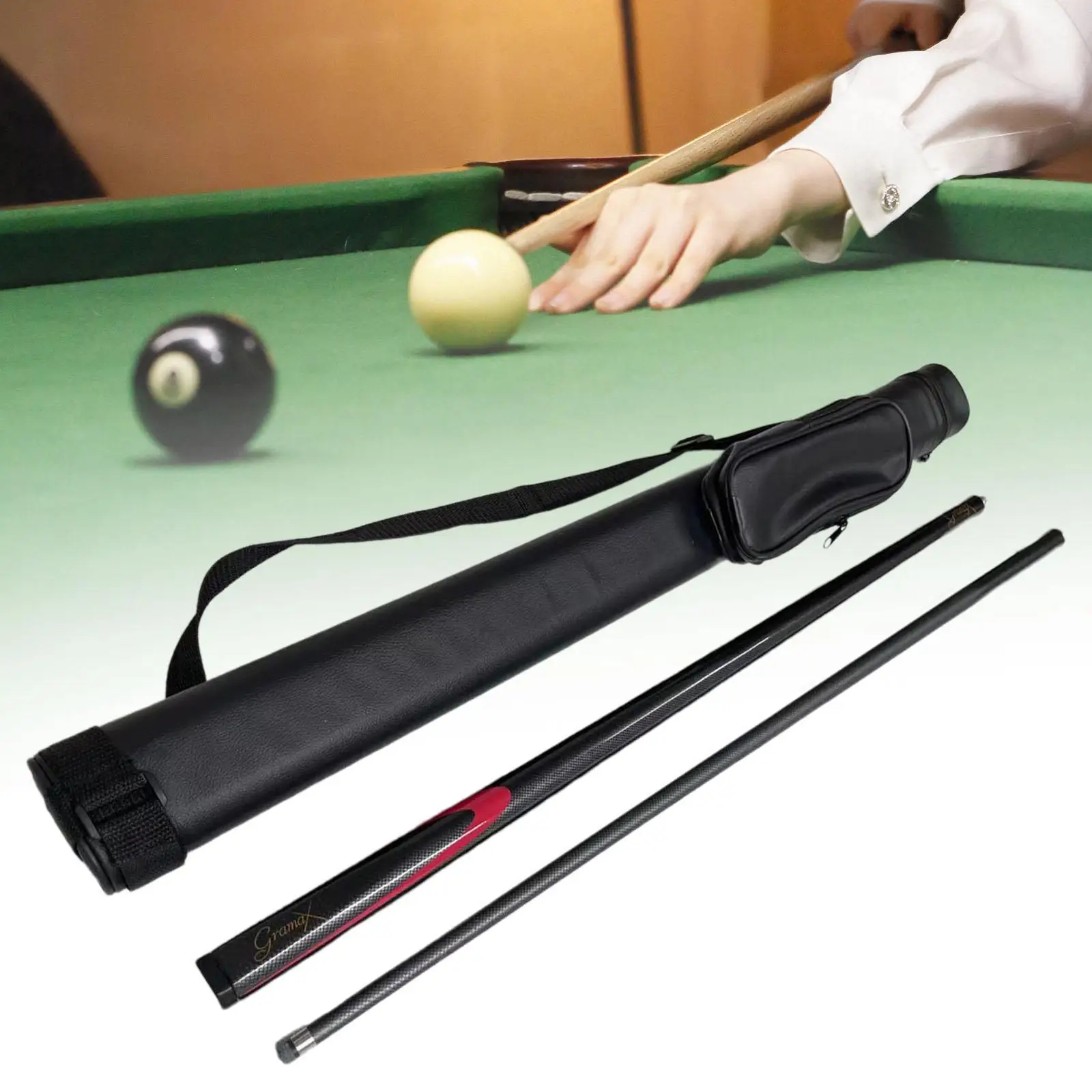 

Pool Cue with Case Practical 9.5mm Tip Portable Professional Stylish Billiard Cue for Starters Men Women Adults Practice