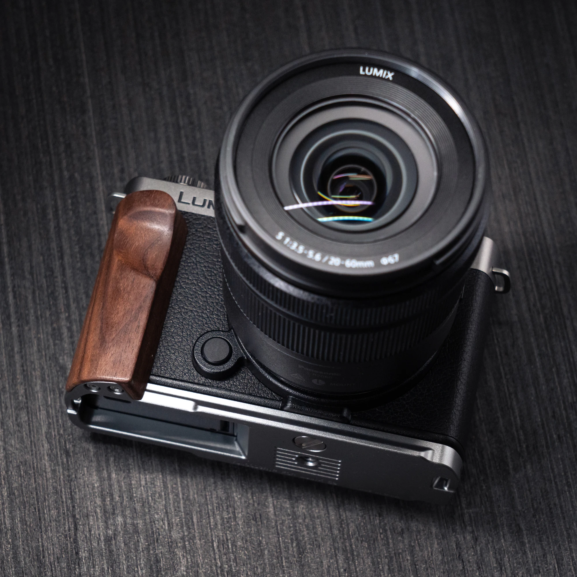 Holz-Handgriff L-Halterung für Panasonic Lumix S9 Kamera mit Schnellwechsel-L-Platten-Halterung Ultraleicht mit Legierungsbasis – Detail 23