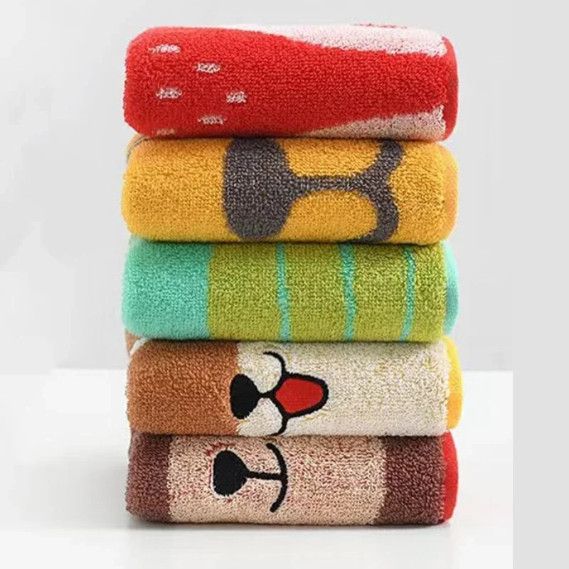 

3/5pc Cartoon Print Children's Face Towel Cotton Baby Bath Towel Household Skin-Friendly Face Towel Shower Products Baby Stuff