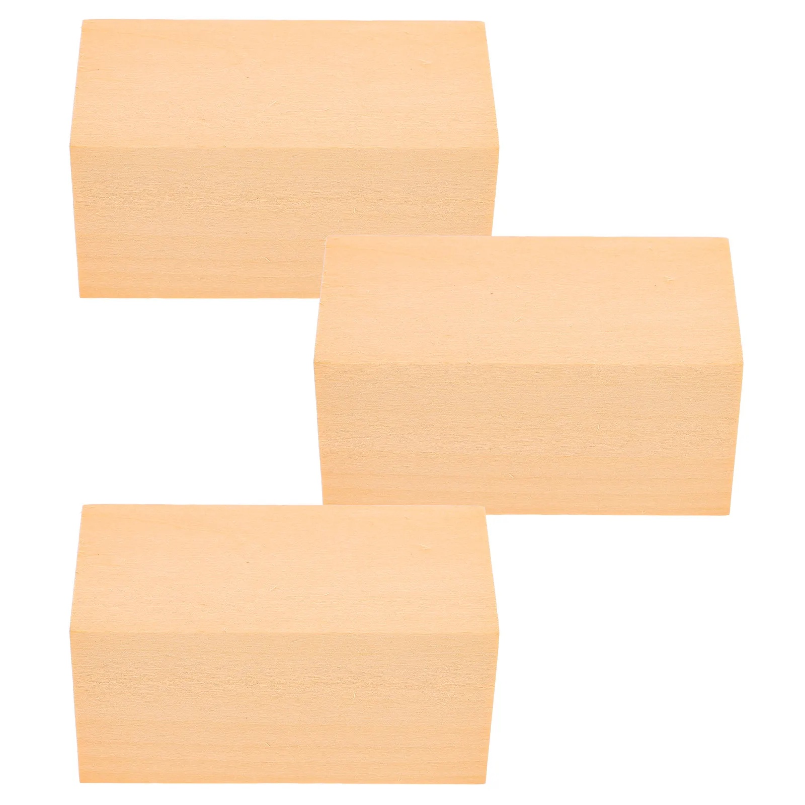 3Pcs Wood Beam Carved Wooden Blocks Hand-Carved DIY Craft Wood Pieces for Painting Gift Party Wedding Decoration Premium