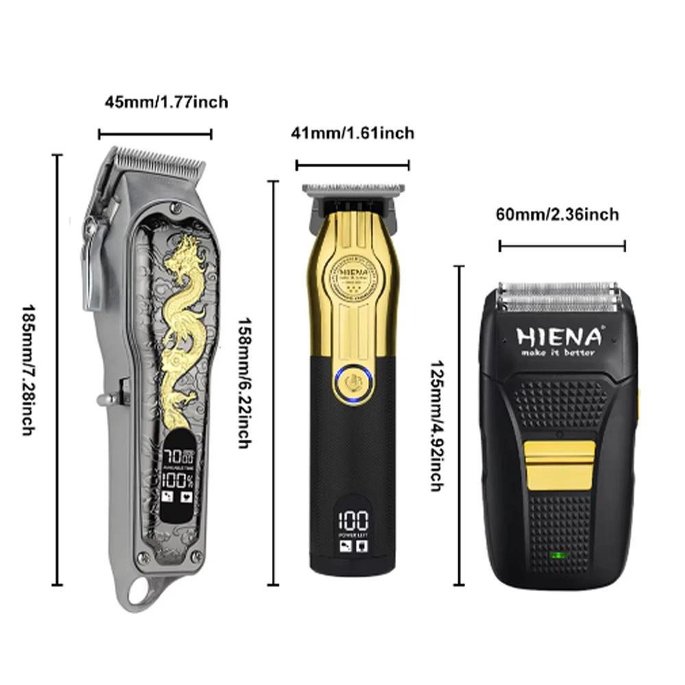 HIENA  Hair Cutting Machine Professional Hair Clipper Hair Trimmer Electric Shaver Adjustable Cordless Trimmer for Men