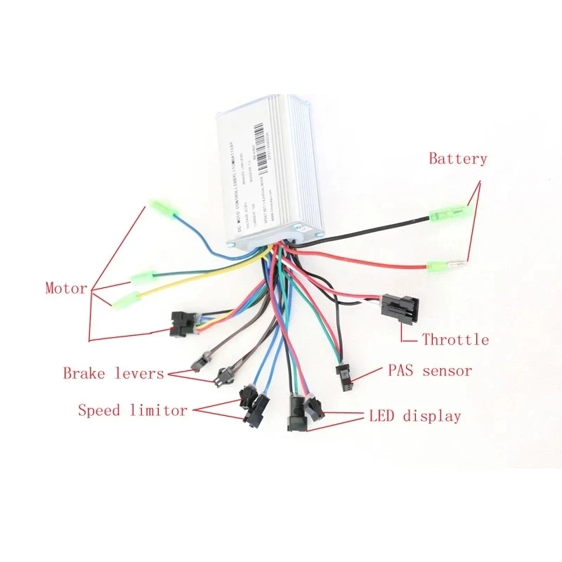 Waterproof Electric Bike Controller 36V 14A 20A Electric Bicycle ControllerLED LCD Ebike Brushless Motor Controller Accessories