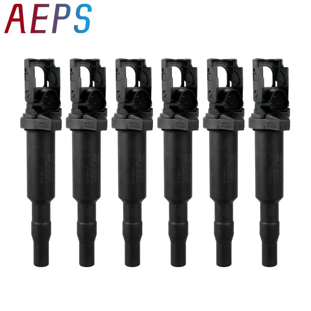 

6PCS for BMW E82 E83 E85 E90 E92 X3 X5 Direct fit Application Direct Ignition Coils Replacement 12137594937 0221504470