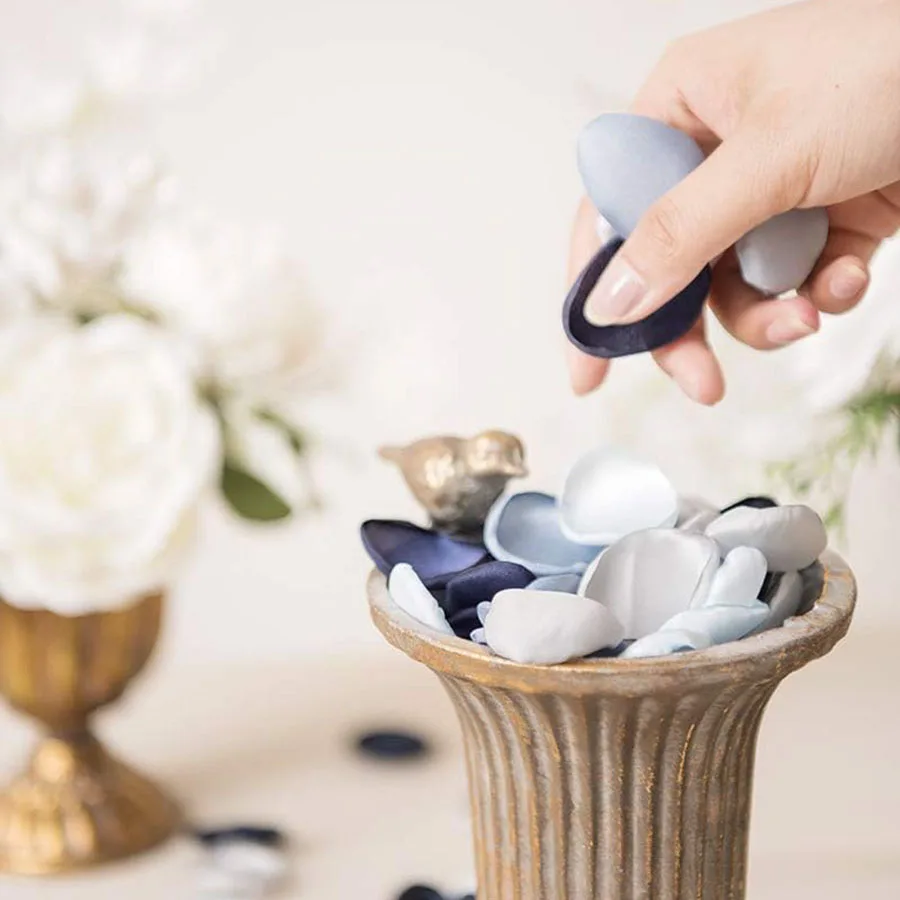 Pétalos de rosa Burdeos para boda, 100 piezas, oro blanco, pétalos de flores artificiales para pasillo de boda, cestas de flores para niña, centros de mesa