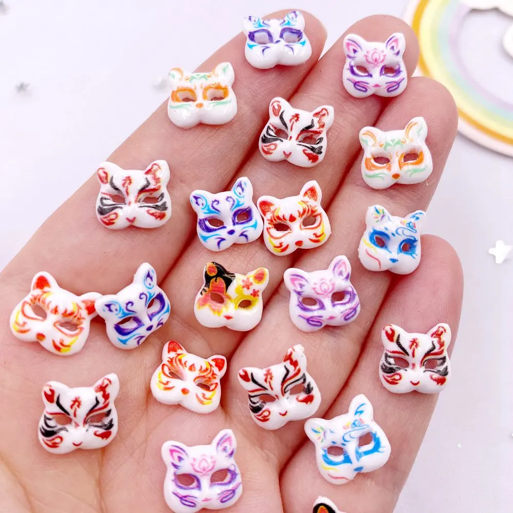 50pcs Resin Mini Colorful Cartoon Mask Flatback Stone Art Nail Applique DIY Wedding Scrapbook Decor Craft Jewelry Accessories