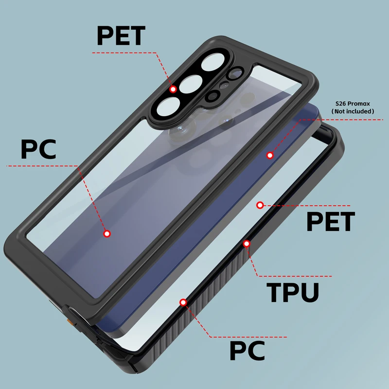 Wodoodporne etui IP68 do Samsung Galaxy S26 S25 S24 S23 S22 Ultra Plus, w pełni szczelne, aluminiowe, do pływania, PC TPU, luksusowe etui na telefon — zdjęcie produktu 3