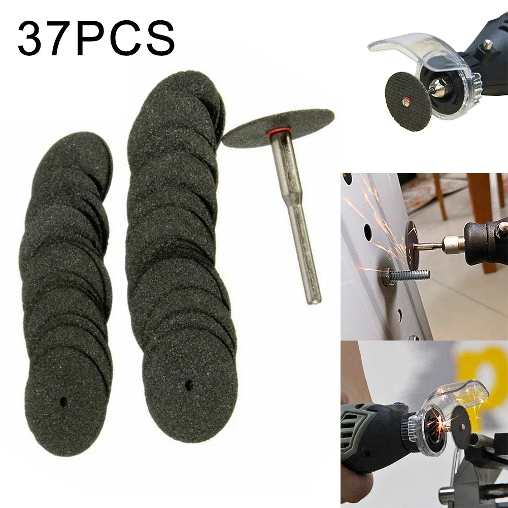 ALLGOOD 36pcs/Set 24mm Resin Cutting Wheel Cutting Disc + 1pcs Connecting Rod Accesories Metal Cutting Rotary Tool Saw Blade