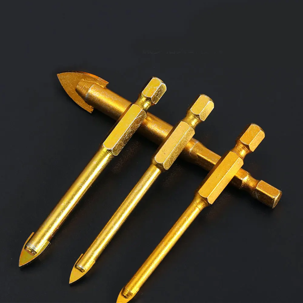 Binoax 5 Chiếc Kính Khoan Bộ Phủ Titan Cho Gạch Gốm Gạch Gỗ 1/4 "Chuôi Lục Giác 3/4/6/8/10Mm