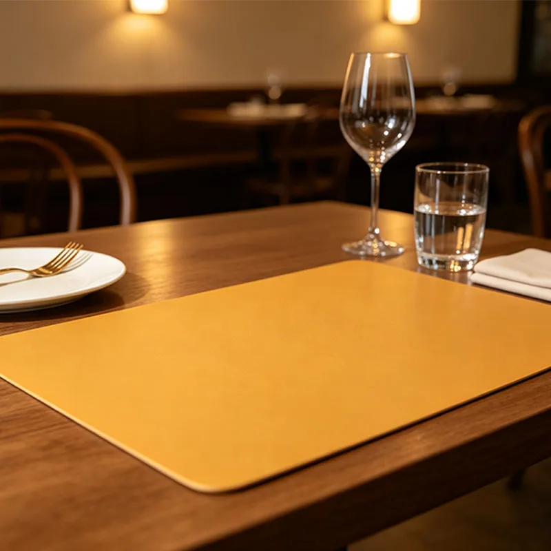 4/8/12pcs Rectangular Leather Placemat with Water Repellent Heat Insulated Non Slip Surface for Restaurant Hotel Household Use