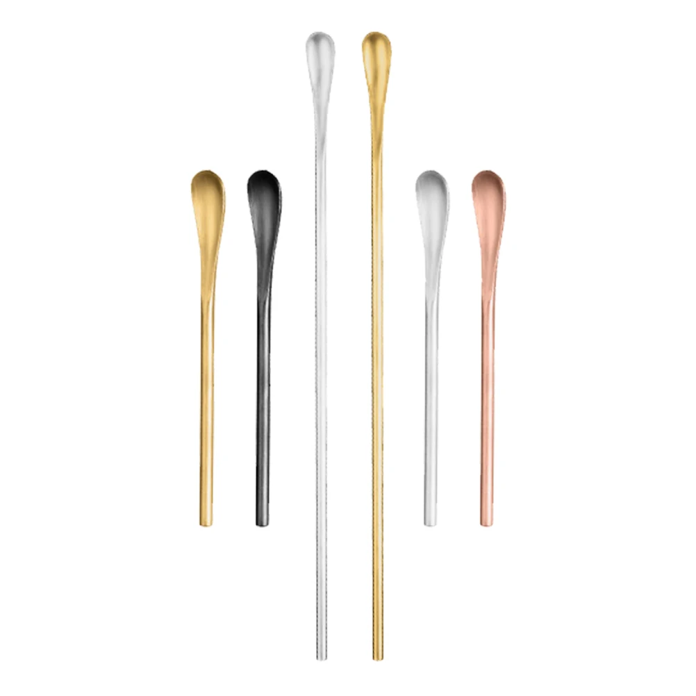 

6Pcs Multipurpose Mixing Spoons Stainless Steel Stirring Spoons Bartending Spoon Home Bar Restaurant