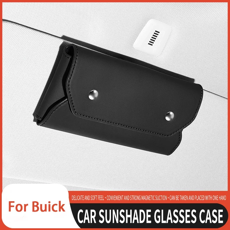 Car Glasses Case For Buick Opel Envision LaCrosse Regal GL8 GL10 Napa Leather Glasses Clip H-style Eyeglass Case Car Accessories