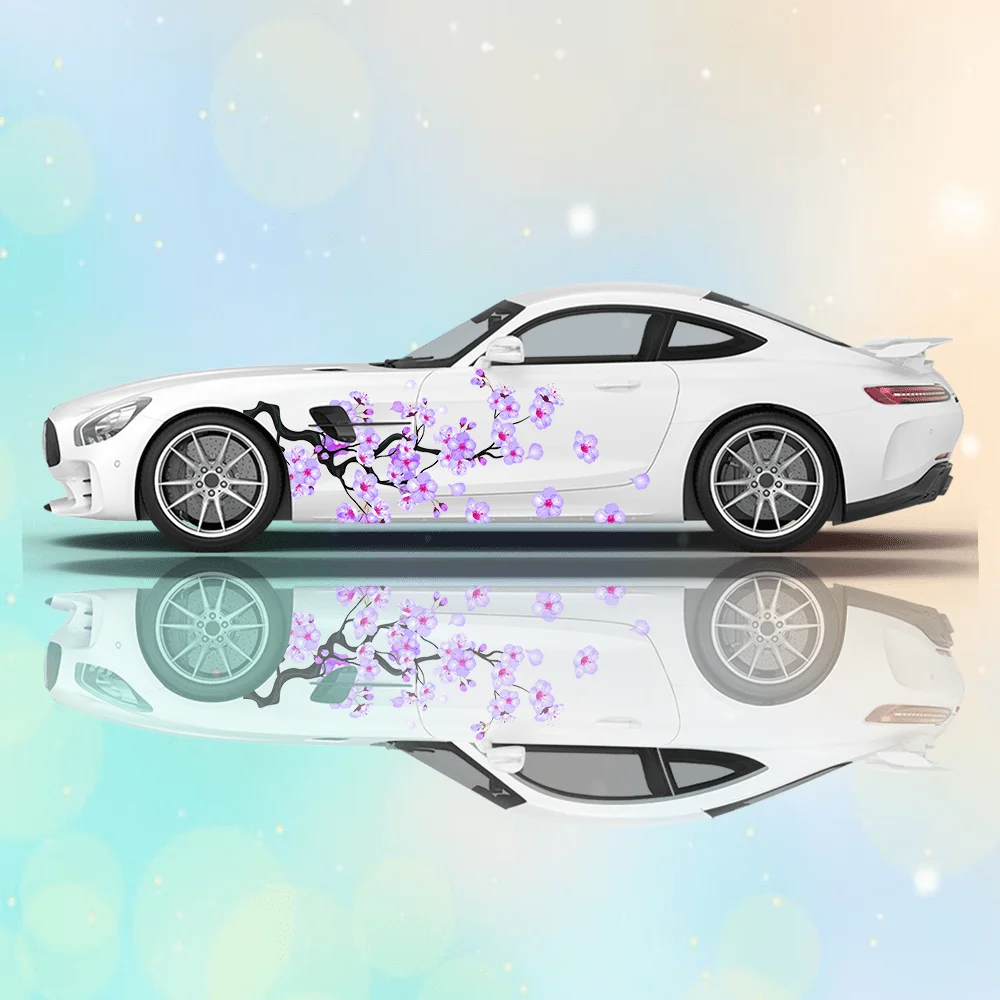 

Beautiful Flowers Petal Car Vinyl Wraps Decal Self-adhesive PVC Sticker Suitable for Trucks SUV Decoration Auto Accessories Gift