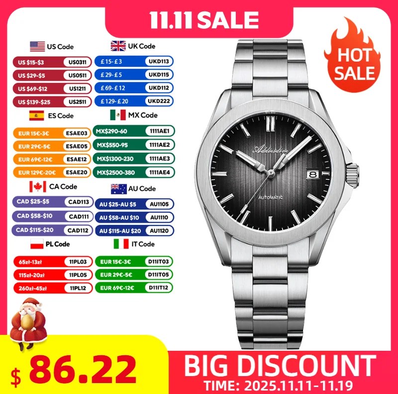 

ADDIESDIVE Luxury Man Automatic Watch 41MM Sapphire Glass Super Luminous Wristwatch 200m Waterproof Stainless Steel Watches Male