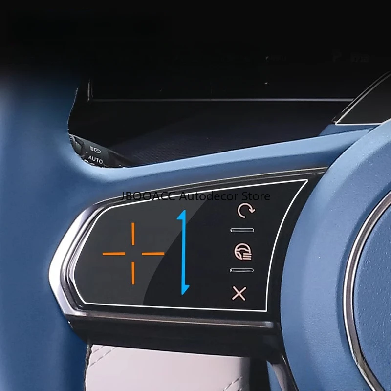 ل Zeekr 001 عجلة توجيه سيارة زر شفاف ملصقات بولي يوريثان مكيف الهواء لوحة أزرار طبقة حماية الملحقات الداخلية #3