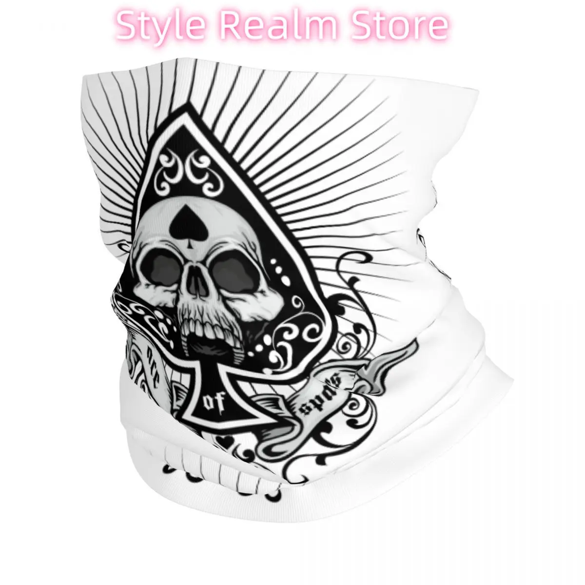 

Heavy Metal 1960s Punk Rock Music Neck Gaiter Women Men UV Protection Winter Ace Of Spades Bandana Scarf for Cycling
