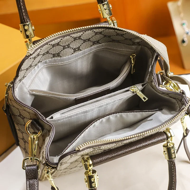 Statement-makende dameshandtas Luxe lederen crossbodytas Designer schoudertas Portemonnee Elegante damesstijl