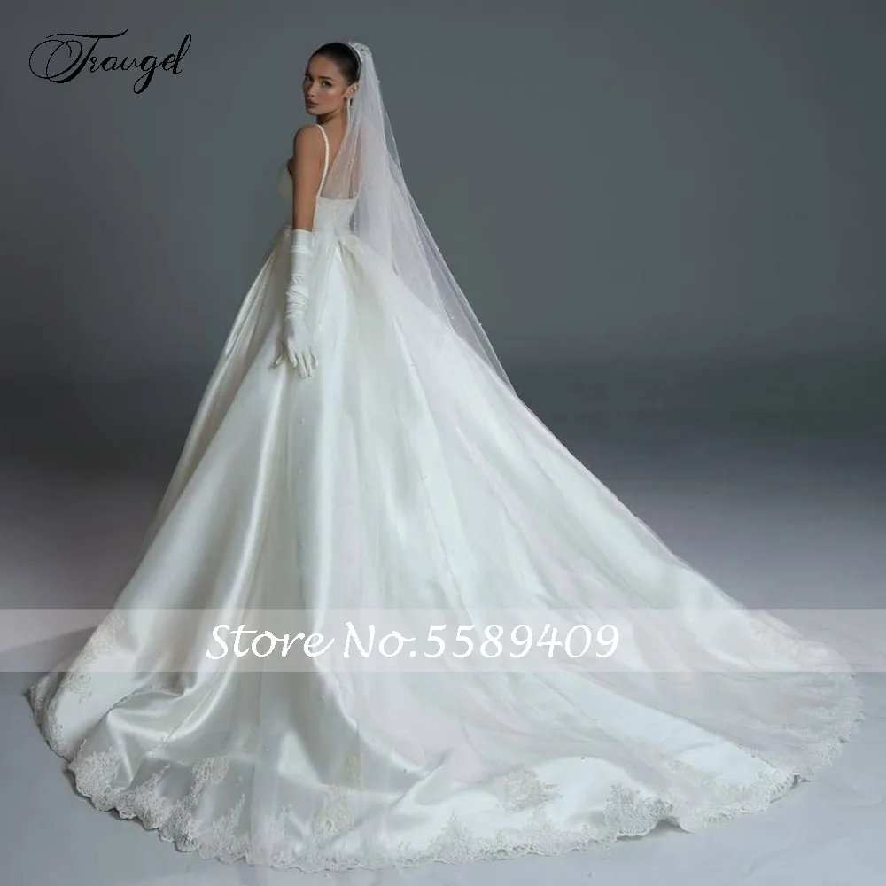 Angepasst Schatz Vintage A-Line Brautkleider Spitze Stickerei Vestido De Novia Für Frauen Matte Satin Robe De Mariee