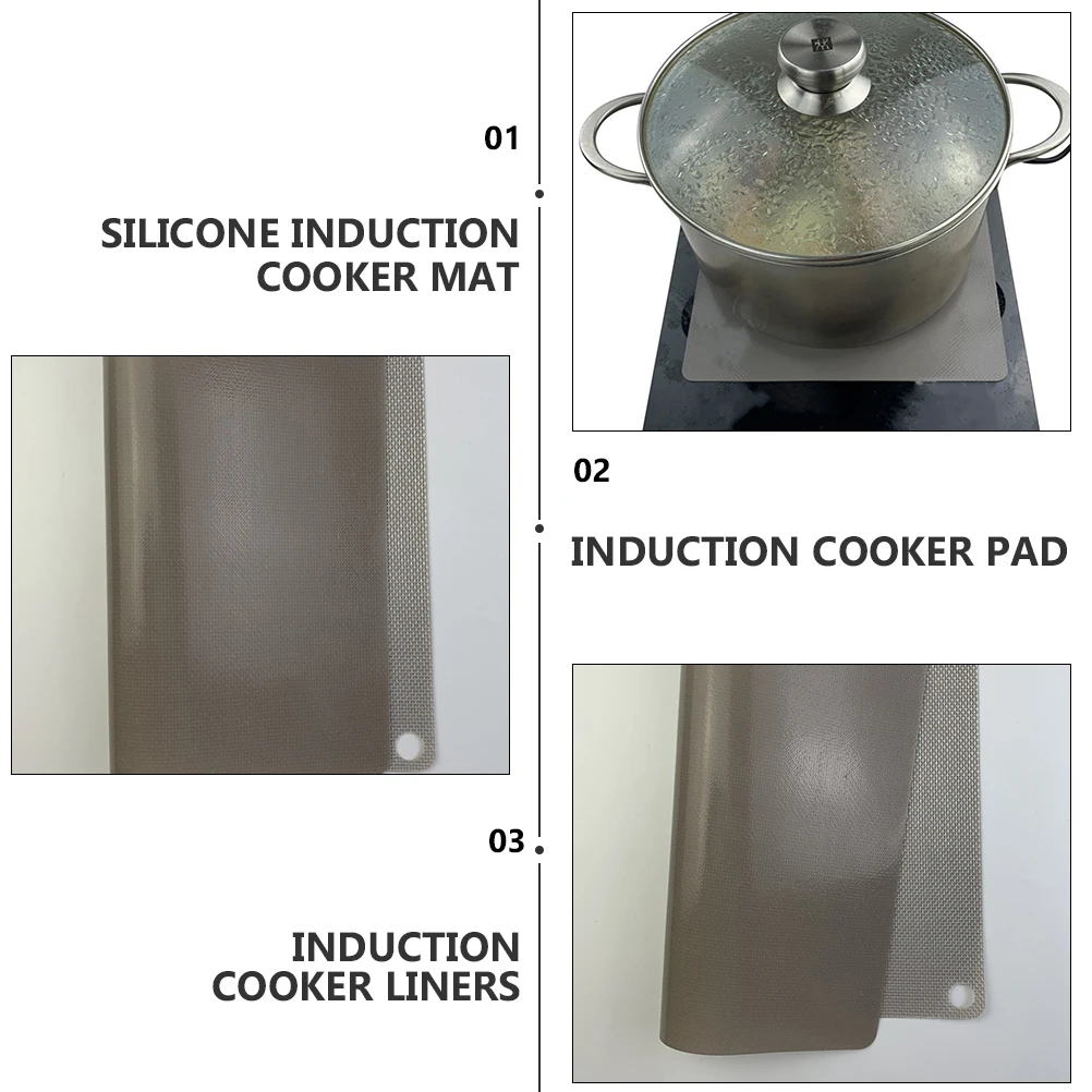 

Cleaning Protective Pads Induction Cooker Mat Liner Cooktop Heatproof for Silica Gel