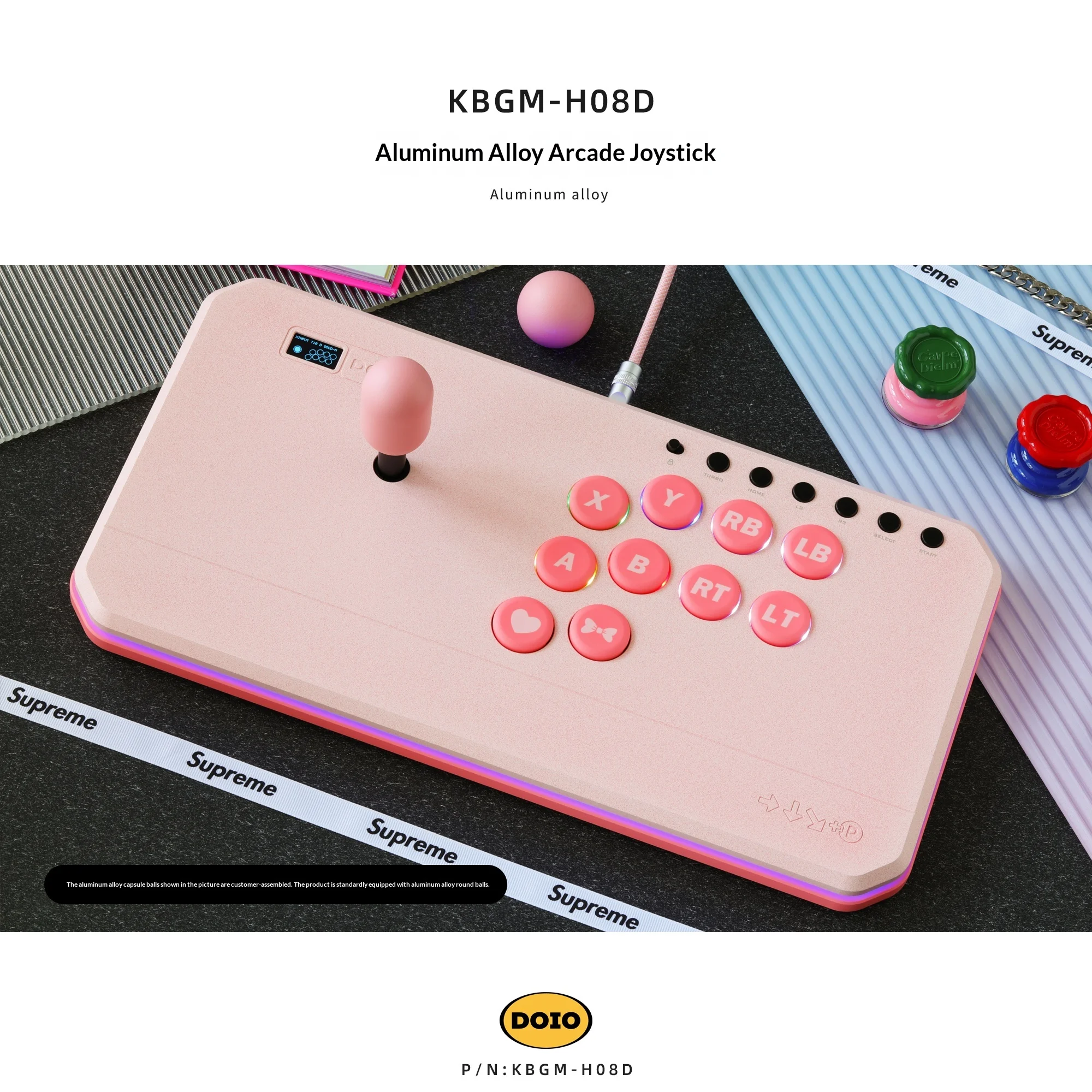 DOIO KBGM-H08D Mechanical Keyboard VLX Aluminum Alloy Rocker Arcade Fighting Gamer Keyboard HITBOX For PS5 Switch PC Steam NS2