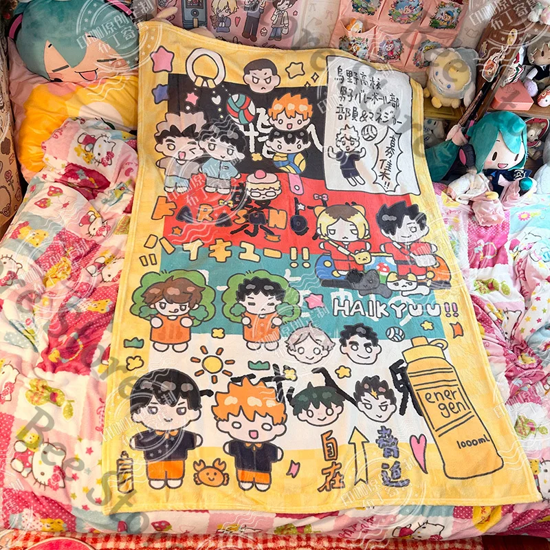 

Anime Haikyuu!! ambitus Send Friend Towel Blanket Pure Air Conditioner Quilt Cotton comfort Lunch Break Soft cute birthday gift