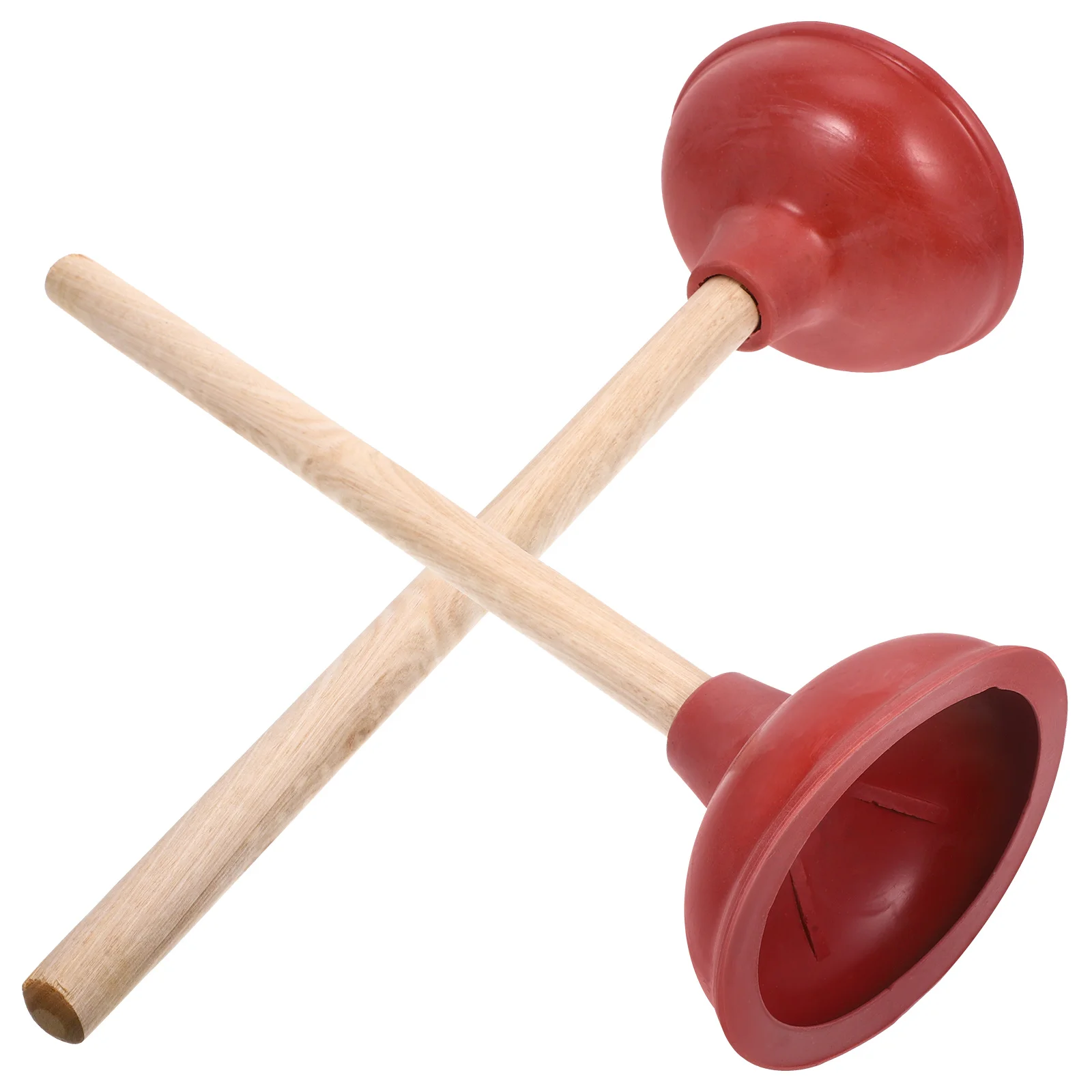 2pcs Toilet Plunger Suction Stick For Bathroom Kitchen Sewer Cleaning Accessory Rubber Clogging Solver Wooden Handle