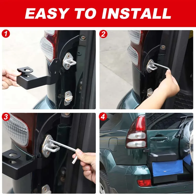 

1Pcs Carbon Steel Black For Toyota Land Cruiser Prado 120 2003-2009 Car tailgate antenna bracket Car modification accessories