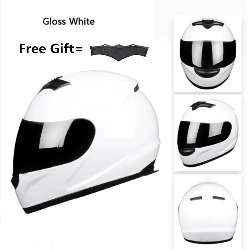 New Fashion Motorcycle Helmet Full Face  Motorcycle For Men Women With Neckerchief Matte Black M L Xxl 63 64cm