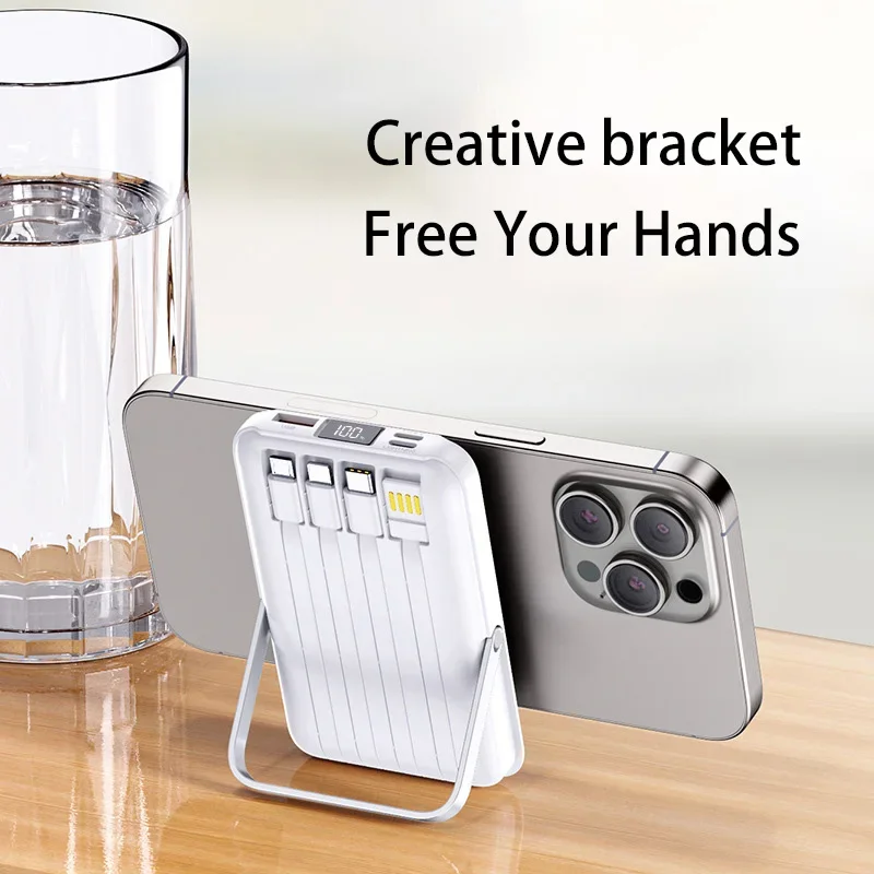 20000mAh Power Bank Magnetic Wireless Fast Charging External Battery Built-in Cable Portable Power Bank for MagSafe for Phone