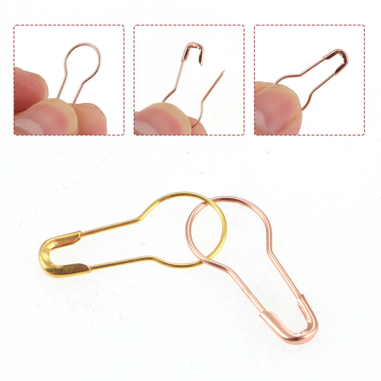 100/1000 قطعة إبرة معدنية إبرة كروشيه اكسسوارات اليقطين سلامة إبرة قفل الحياكة علامة تسمية كليب قفل مشبك أداة الخياطة #6