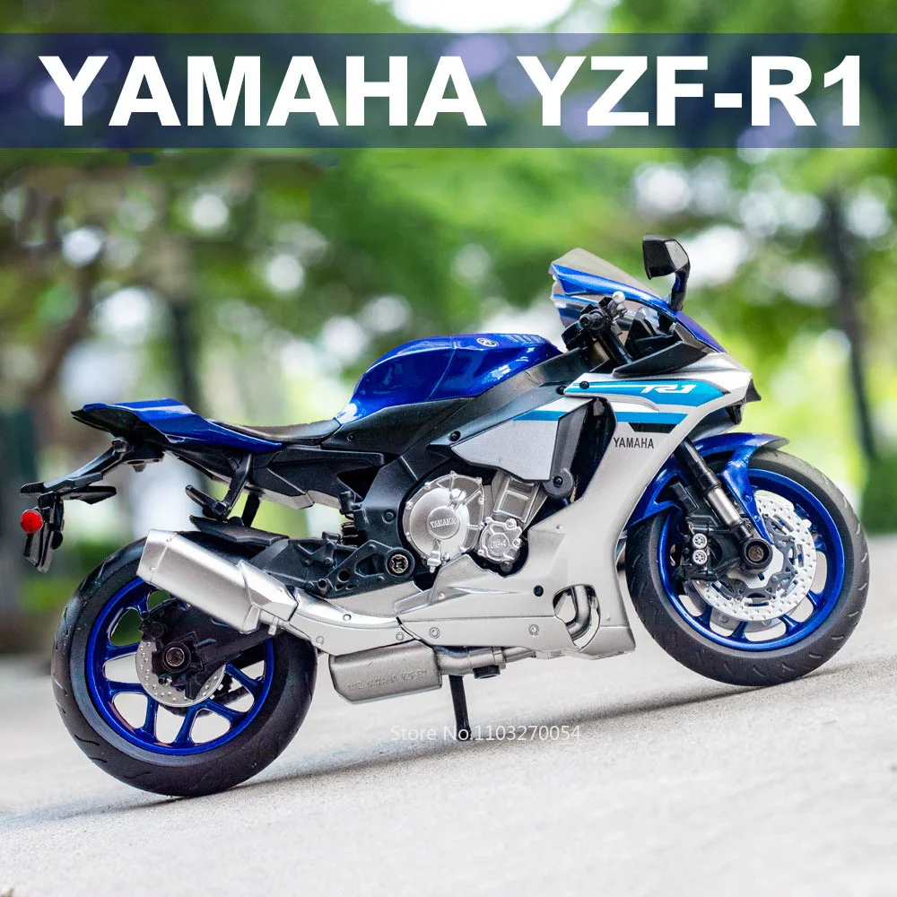 1:12 yamaha YZF-R1 liga modelo de motocicleta brinquedos diecast metal carros roda dianteira direção suspensão da roda traseira moto menino presentes